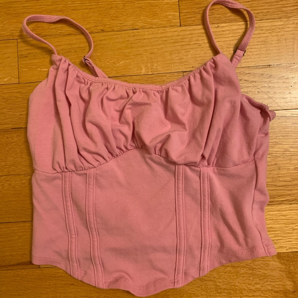 Pink Hollister seamed cami